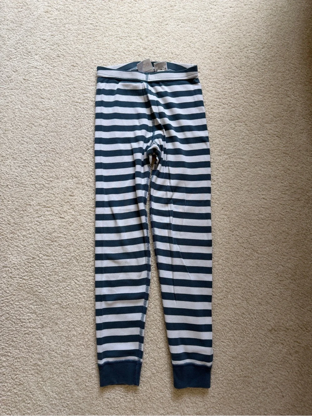 Hanna Andersson Long Sleeve Striped Pajama Set - light / dark blue